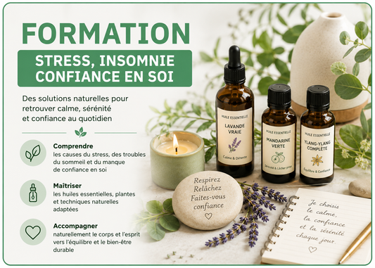 Formation - AROMATHÉRAPIE STRESS, INSOMNIES, CONFIANCE EN SOI
